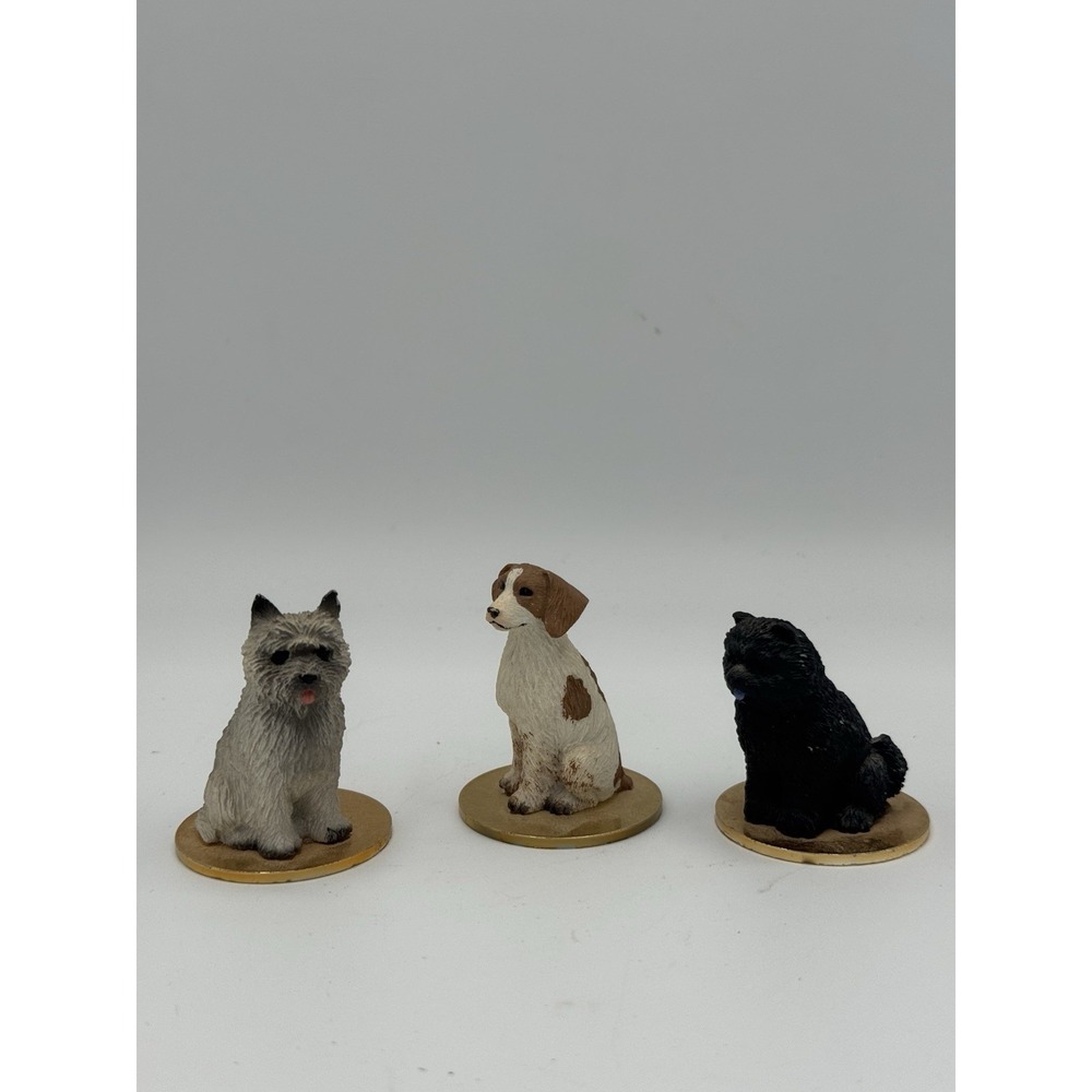 Vintage‎ 1994 Tiny Ones Dog Figurine Lot Of 3 Chow Brittany & Cairn
